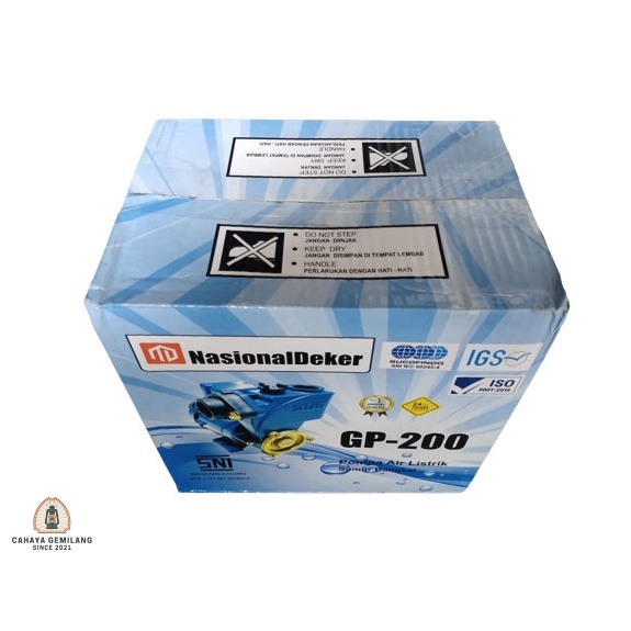 Jual Mesin Pompa Air Nasional Deker Dacker GP-200 GP200 Model Shimizu ...