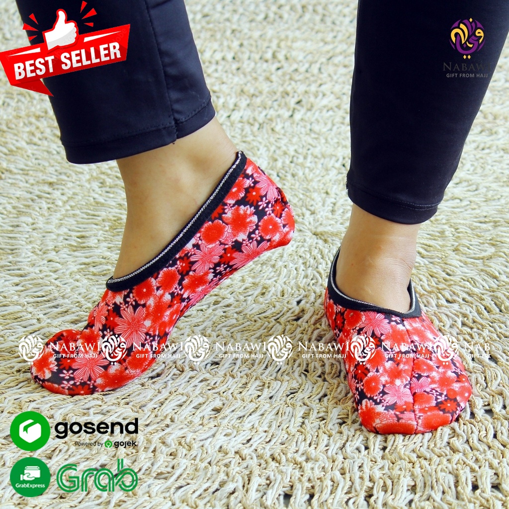 Jual Sepatu Kaos Kaki Tawaf Towaf Wanita Motif Tapak Tebal Perlengkapan