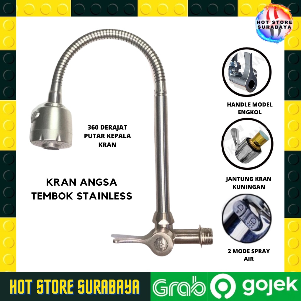 Jual KRAN ANGSA CUCI PIRING STAINLESS SHOWER WASTAFEL LEHER ANGSA ...