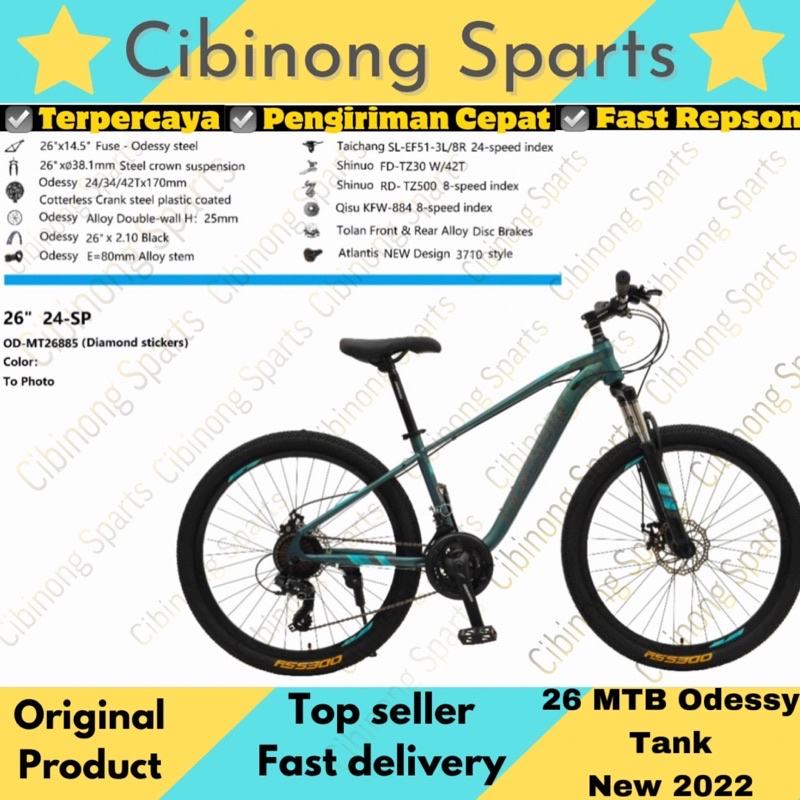 Jual Sepeda Gunung MTB 26 Odessy Fuse MT 885 24Speeds Cakram New Product Shopee Indonesia