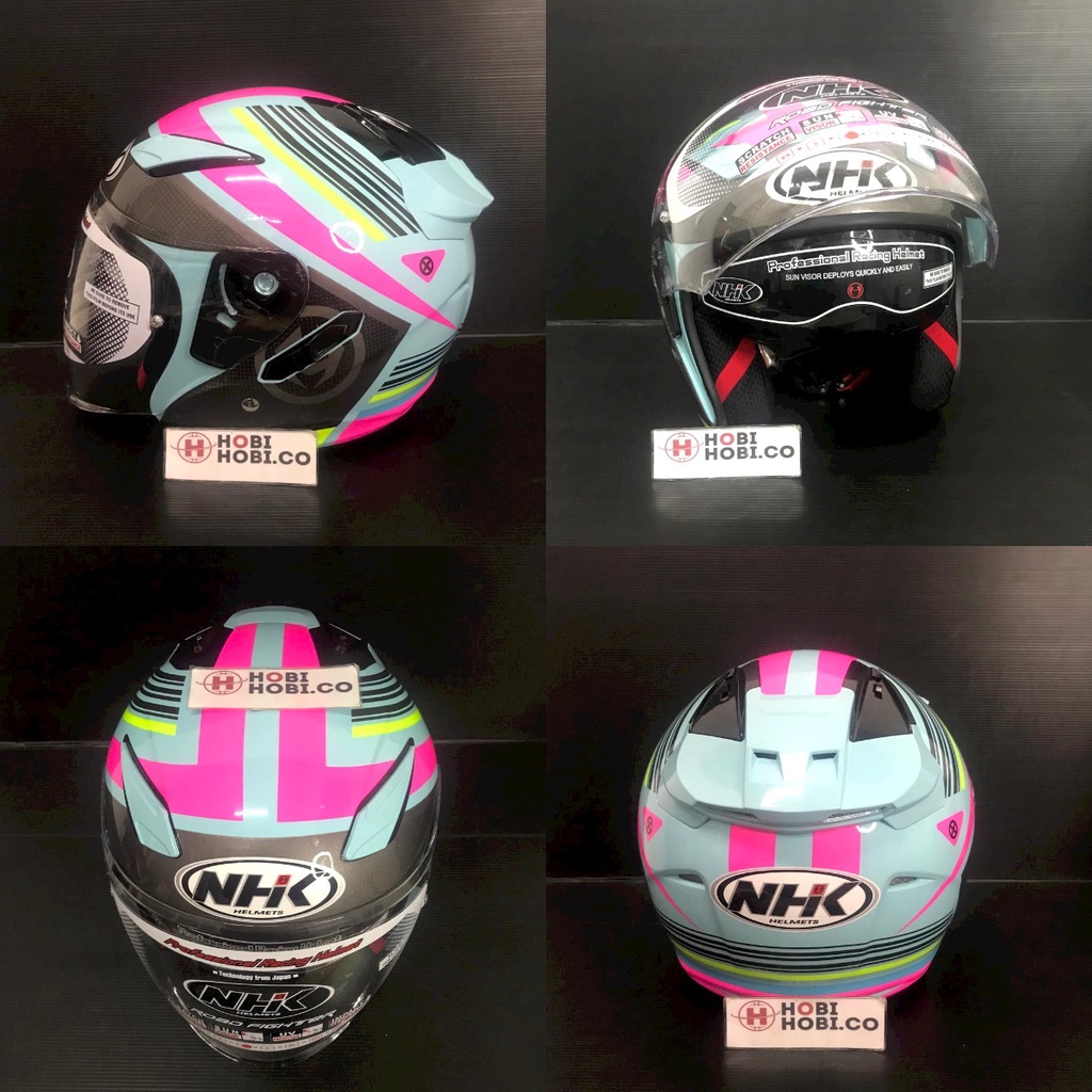 Jual HELM NHK R1 MOTIF ECTO LIGHT BLUE PINK DOUBLE VISOR R1 | Shopee ...