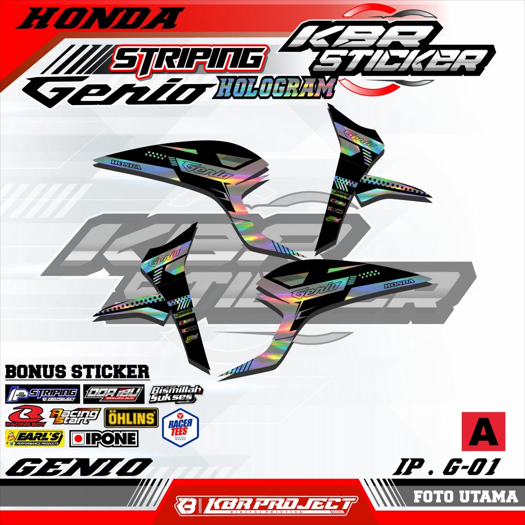 Jual Sticker Striping GENIO HOLOGRAM (COD) Sticker Striping Semi Full ...