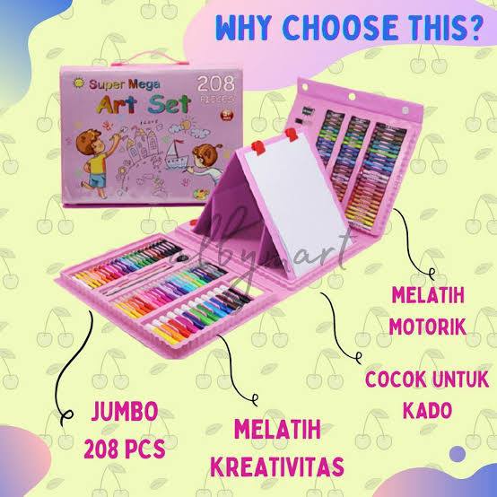 Jual Crayon Anak Set Isi 208 Pcs Pensil Warna Alat Lukis Set Crayon Set