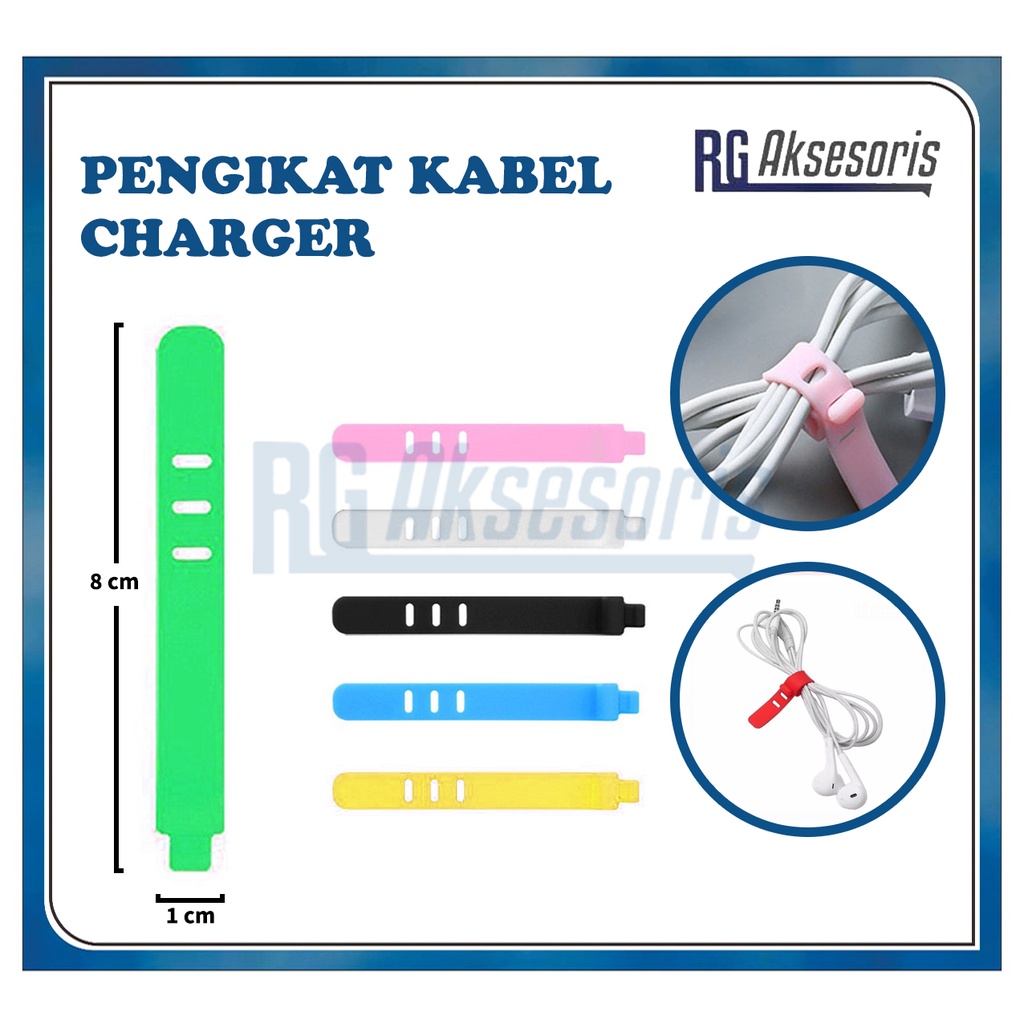 Jual Rgaksesoris Pengikat Kabel Silikon Penggulung Cable Binder Klip Cable Cord Holder Penjepit