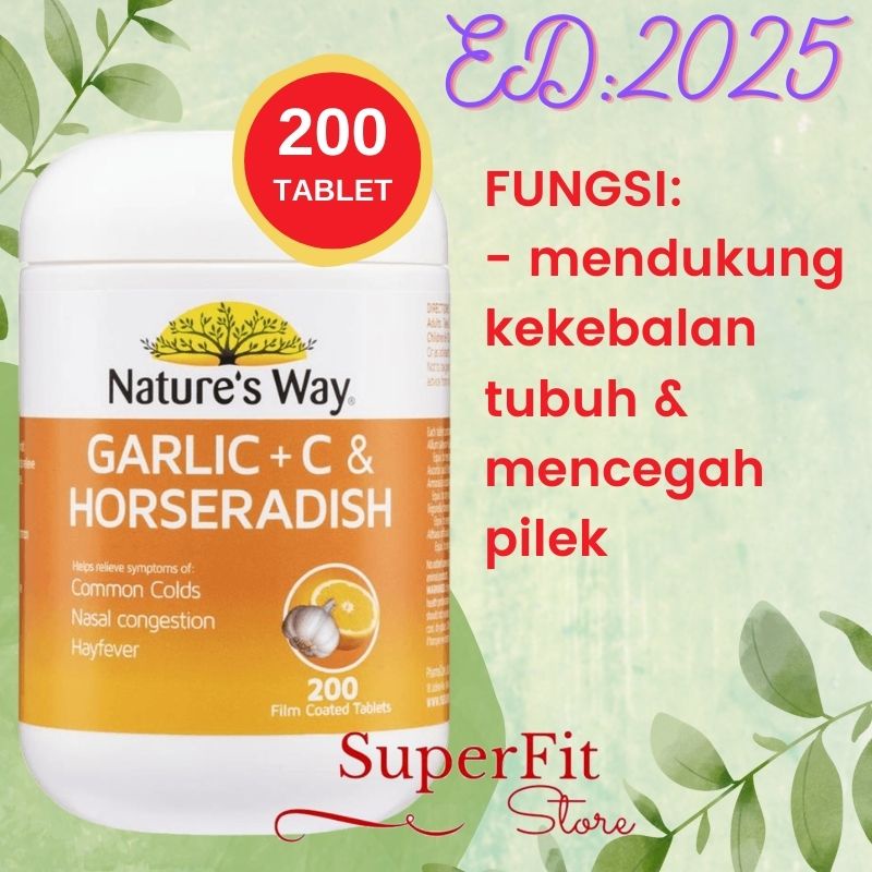 Jual Nature's Way Garlic + C & Horseradish 200 Tablet Shopee Indonesia