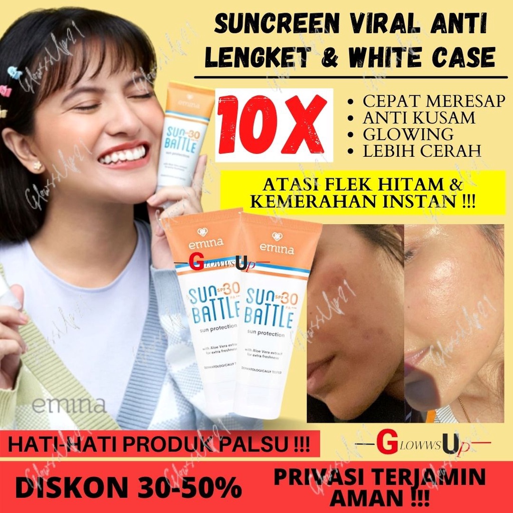 Jual SUNBLOCK EMINA Emina Sun Protection SPF 30 PA+++ Sun Block Wajah