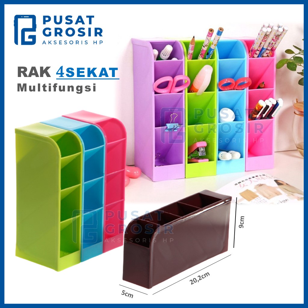 Jual Rak Mini 4 Sekat Kotak Organizer Serbaguna Tempat Penyimpanan