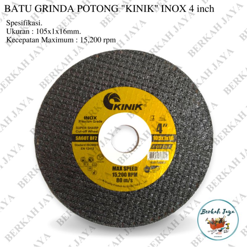 Jual KINIK Mata Gurinda Batu Gerinda Potong KINIK INOX 4 INCH (Satuan ...