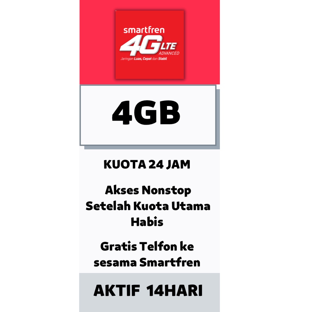 Jual PAKET DATA KUOTA SMARTFREN UNLIMITED NONSTOP KUOTA FULL 24 JAM ...