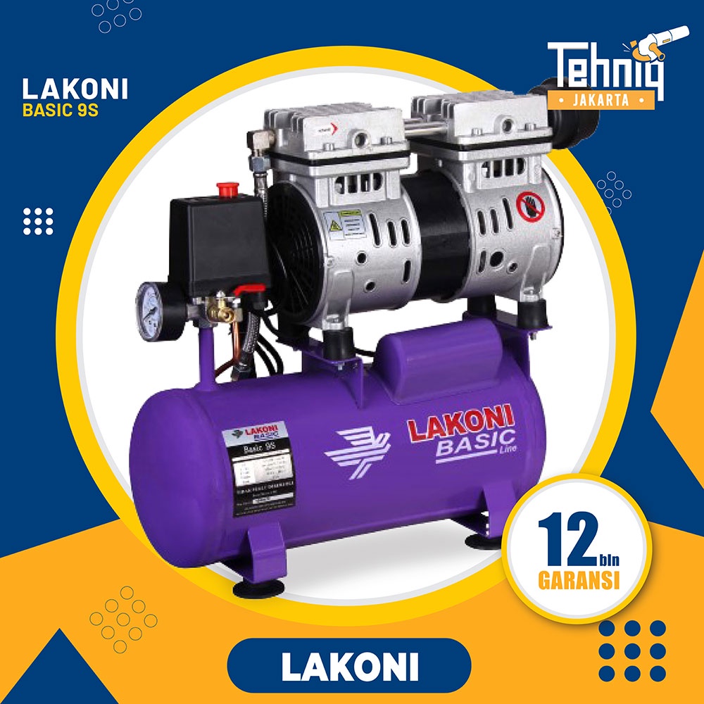 Jual Mesin Kompresor Angin Listrik LAKONI BASIC 9S Oil Less Compressor ...