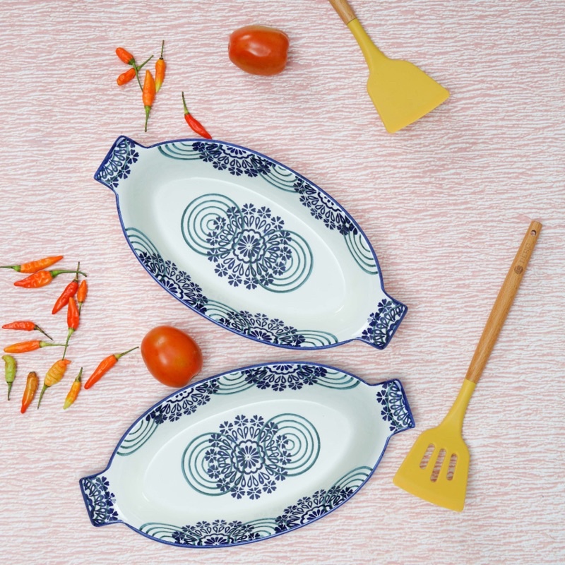 Jual [LAST STOCK!] Pero Lasagna Plates Set / Piring Saji Cantik Turki
