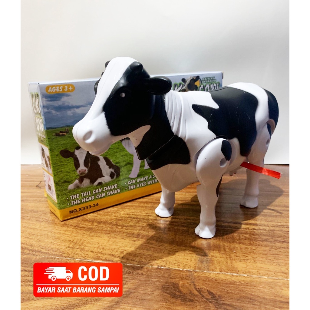 Jual Mainan Robot Happy Cow Sapi Ternak Milk Cow Mata Nyala Lampu dan ...
