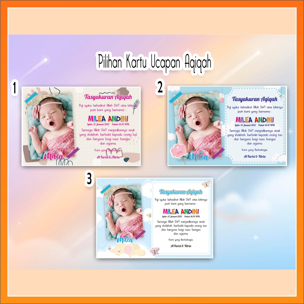 Jual Kartu Ucapan Aqiqah Custom | Shopee Indonesia