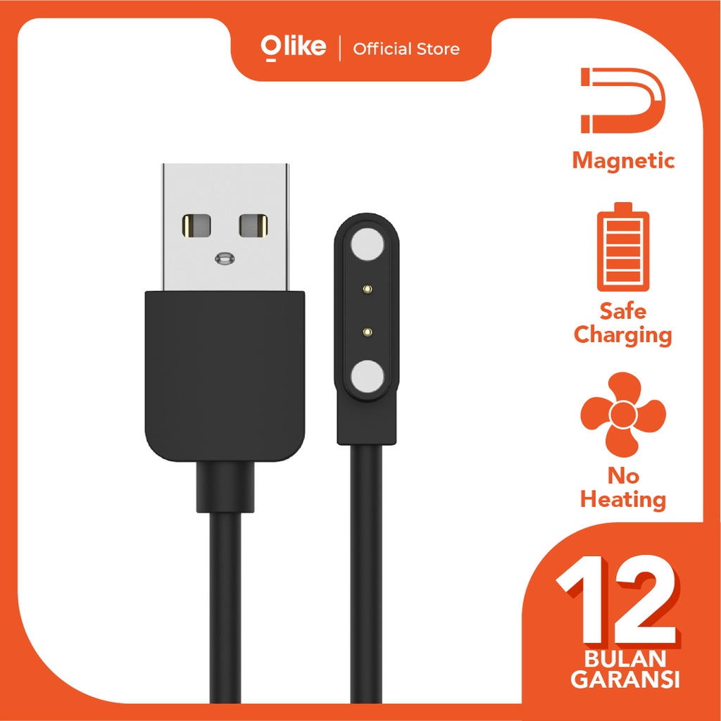 Jual OLIKE SMARTWATCH KABEL CHARGER 2 PIN ORIGINAL QUICK