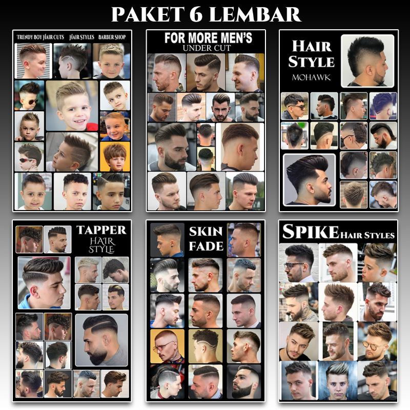 Jual Poster model rambut gambar rambut pria Poster barbershop/poster