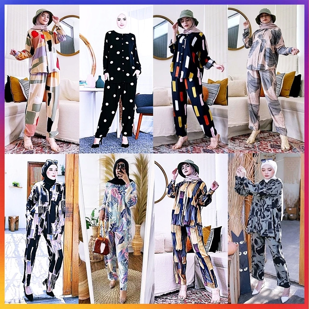 Setelan Wanita | Setelan Piyama | One Set Rayon Viscose | Daster Rayon Viscose | One Set Wanita