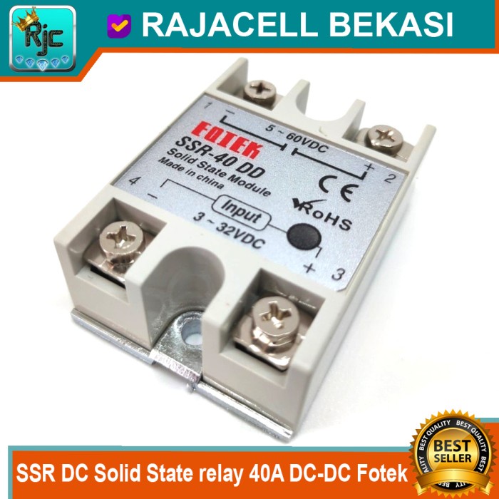 Jual SSR DC Solid State relay 40A DC-DC Fotek SSR-40DD Mosfet 5~60V DC ...