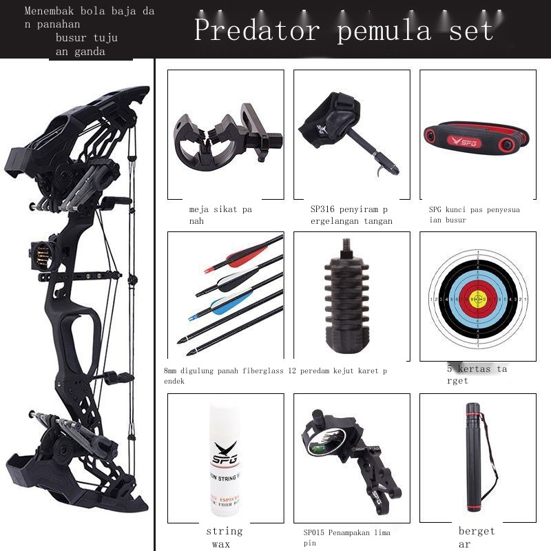 Jual Predator Raptor Komposit Busur dan Anak Panah Menembak Bola Baja ...