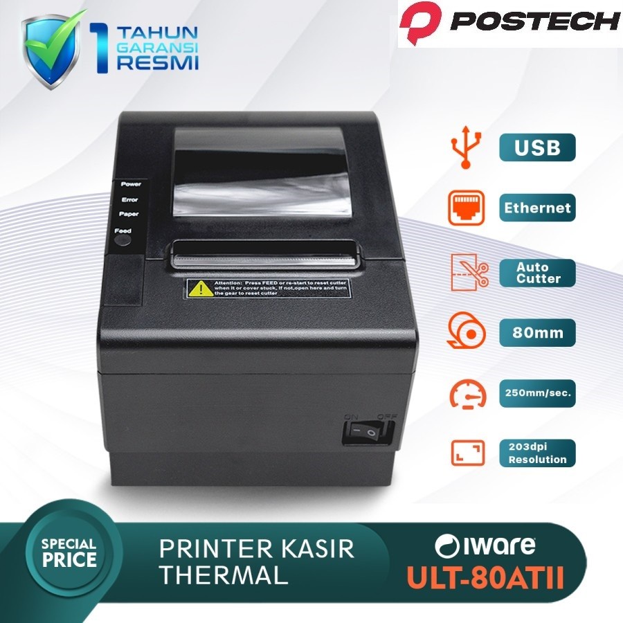 Jual Printer Thermal 80mm Autocutter Usb Lan Ethernet Ult80at Struk Kasir Dan Antrian Shopee 7811