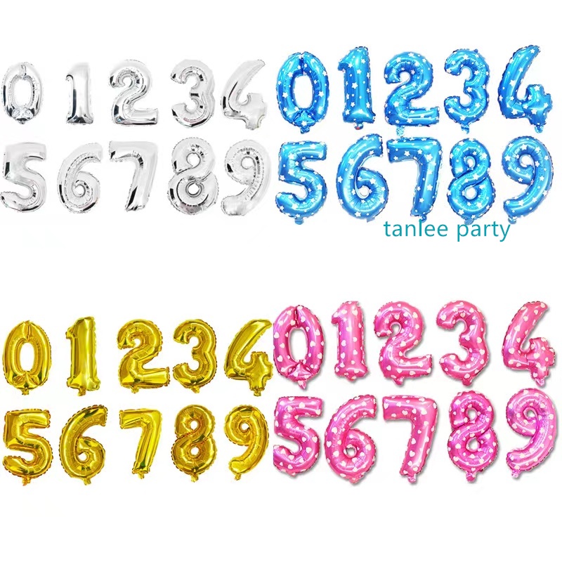 Jual 16 inch Digital Aluminium Foil Balon Ulang Tahun Ulang Tahun Tahun