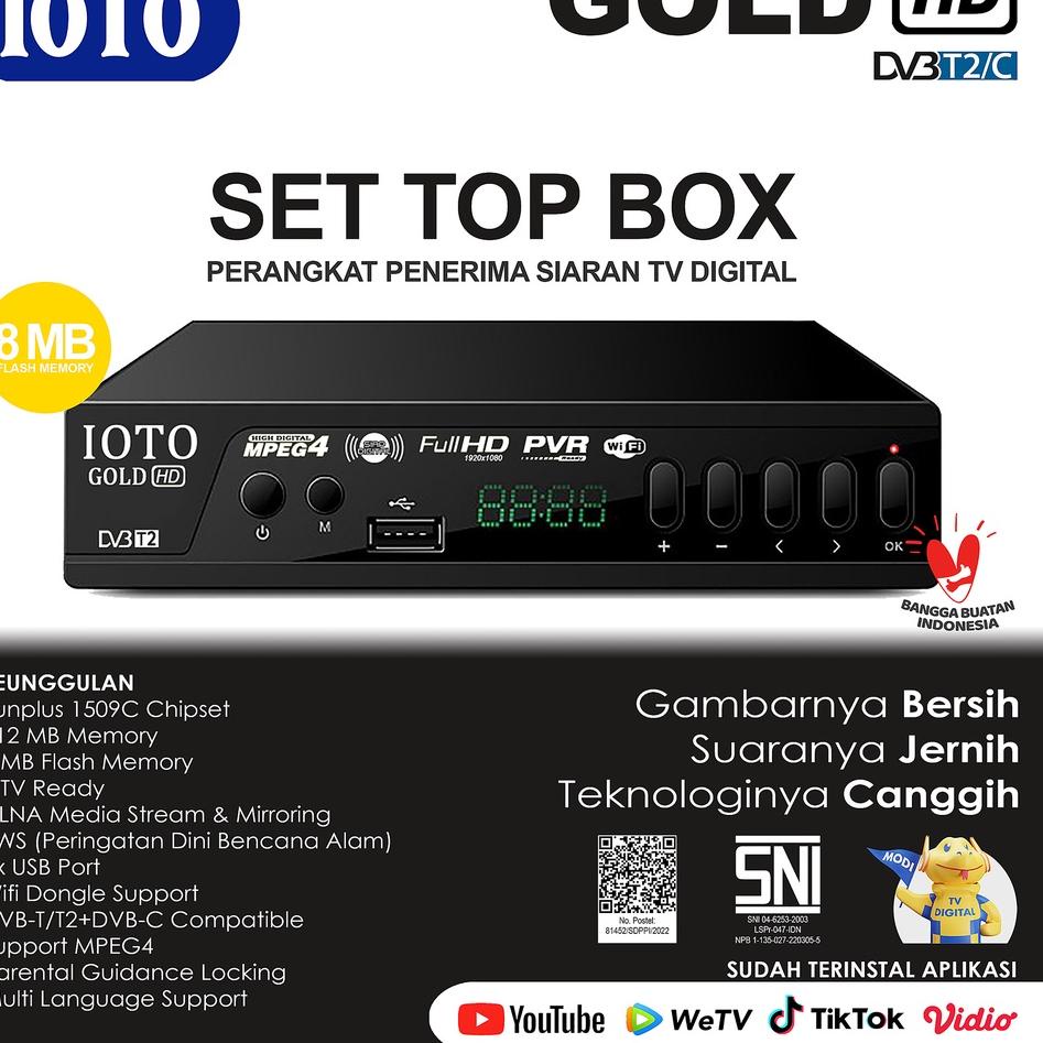 Jual Produk trendyIOTO GOLD SET TOP BOX DVB T2 TV SIARAN DIGITAL