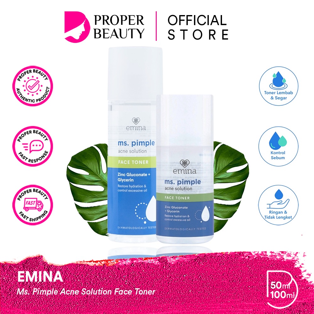 Jual EMINA Ms. Pimple Acne Solution Face Toner Indonesia / Pelembab