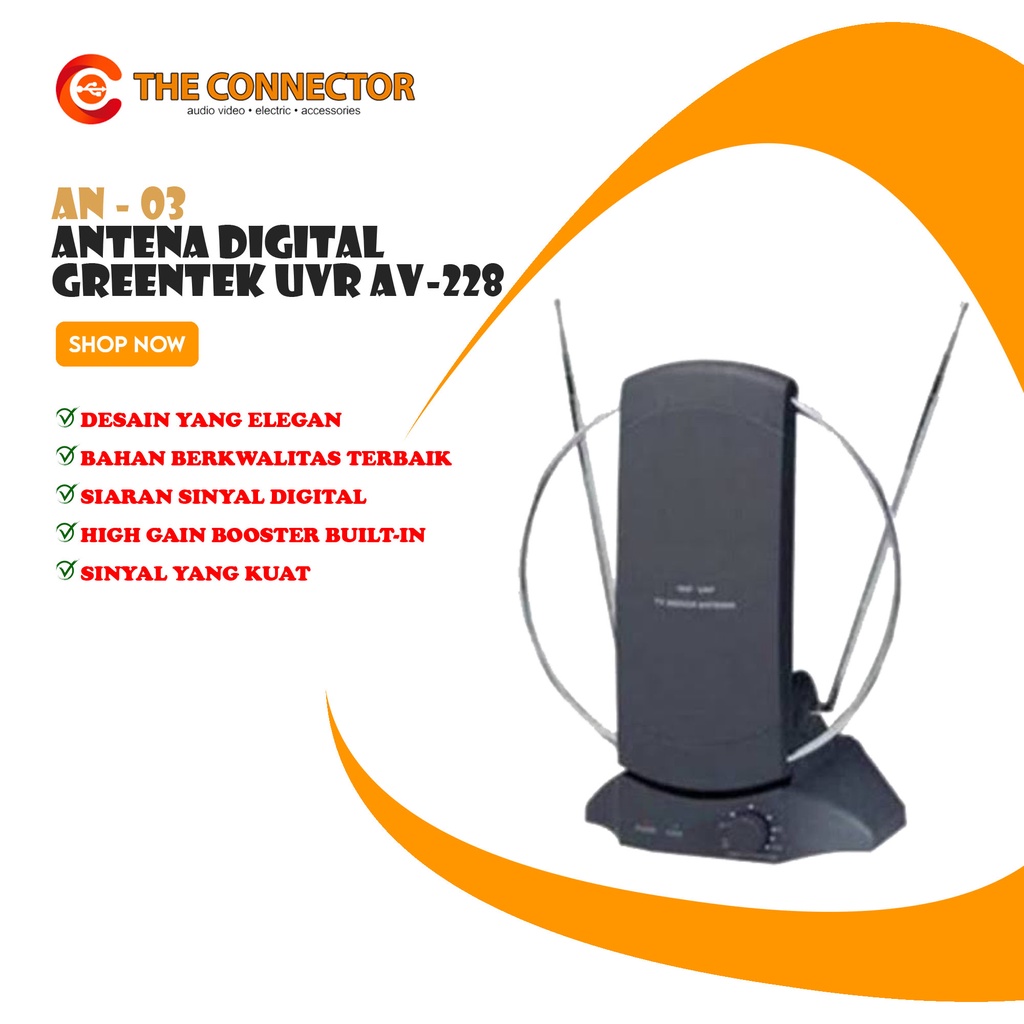 Jual GREENTEK ANTENA DIGITAL INDOOR UVR AV 228 | Shopee Indonesia