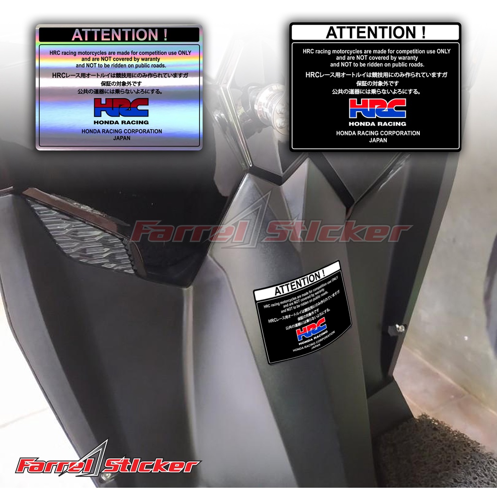 Jual STICKER HRC ATTENTION STIKER DEK INNER DASBOR VARIO | Shopee Indonesia