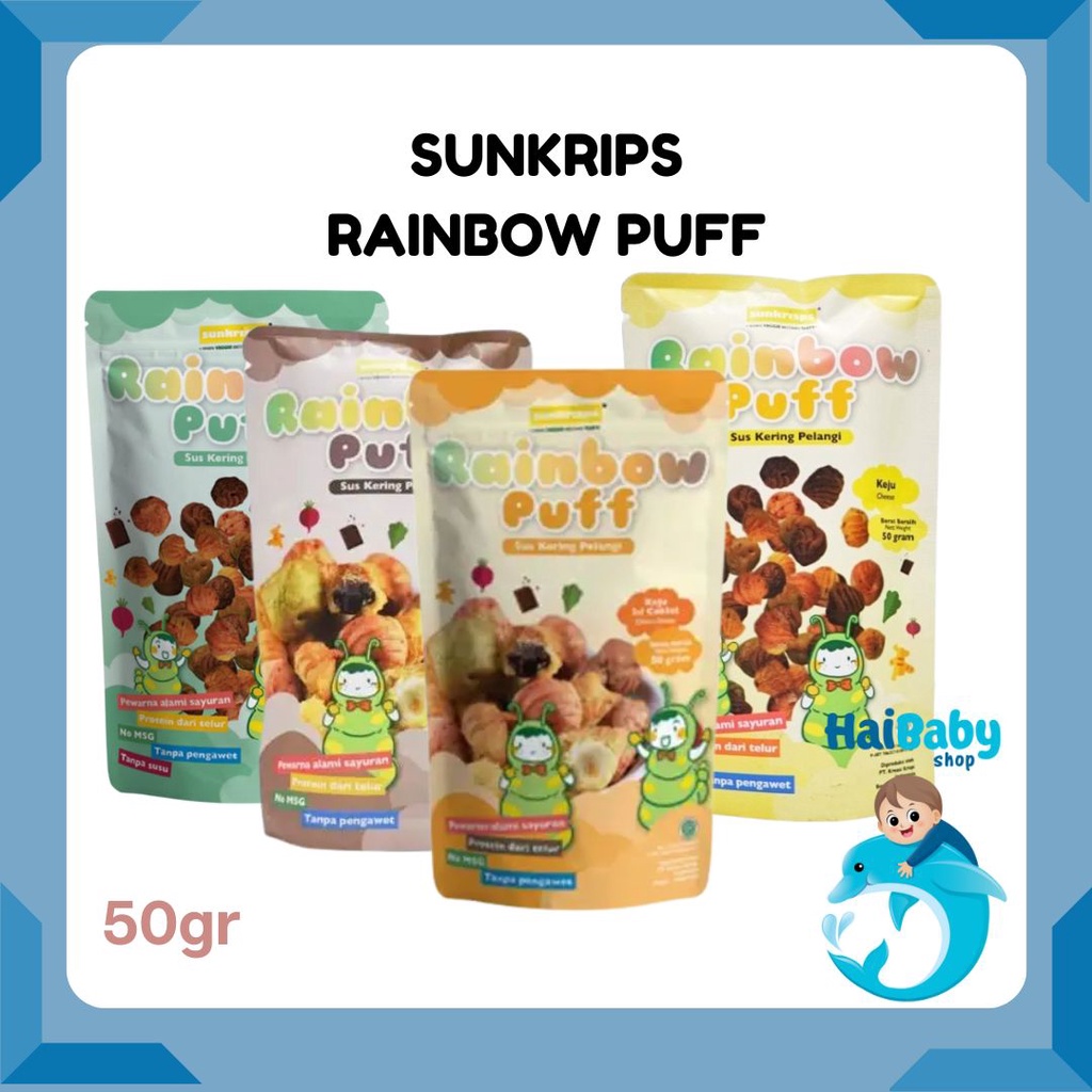 Jual Sunkrisps Rainbow Puff / Sus Kering Pelangi Coklat 50g | Rasa ...