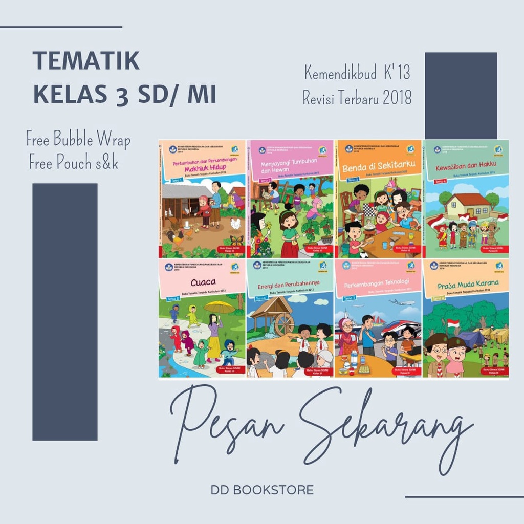 Jual Buku Tematik kelas 3 SD/MI Tema 1 2 3 4 5 6 7 8 & Pendidikan Agama ...
