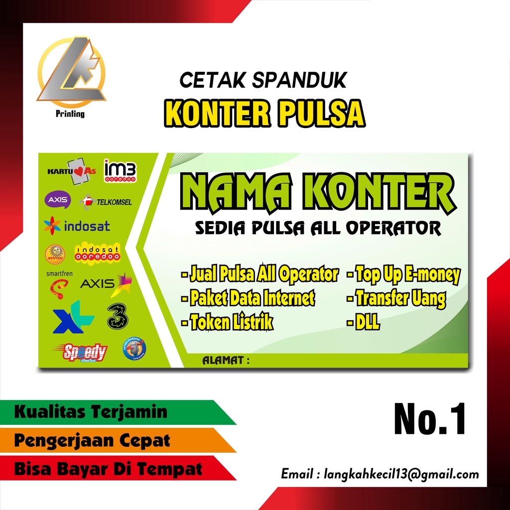 Jual Cetak Spanduk Konter Pulsa ( Ukuran 100x200 ) | Shopee Indonesia