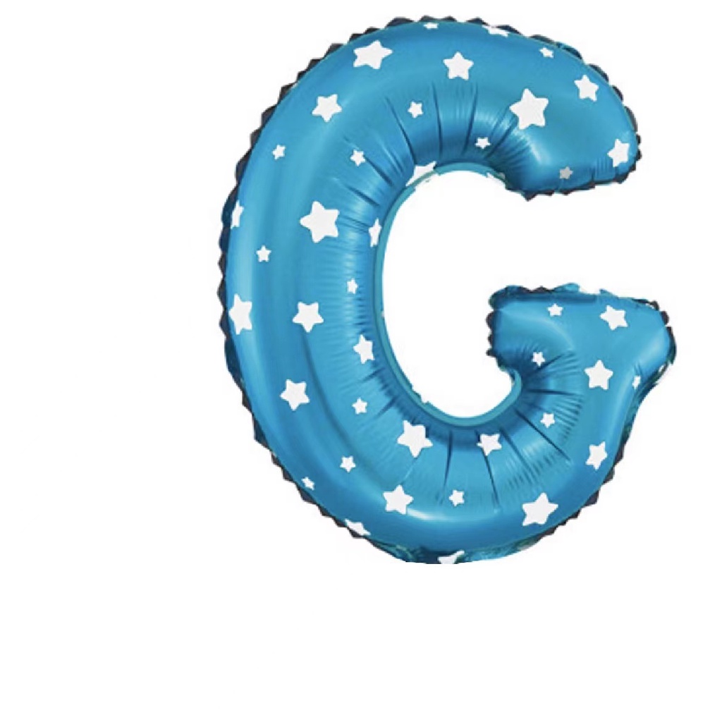 Jual BALON HURUF BIRU 40CM / BALON FOIL HURUF BIRU 40CM / BALON HURUF