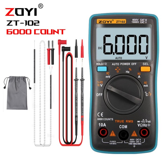 Jual ZOYI ZT102 True RMS Multimeter Multitester Digital Avometer
