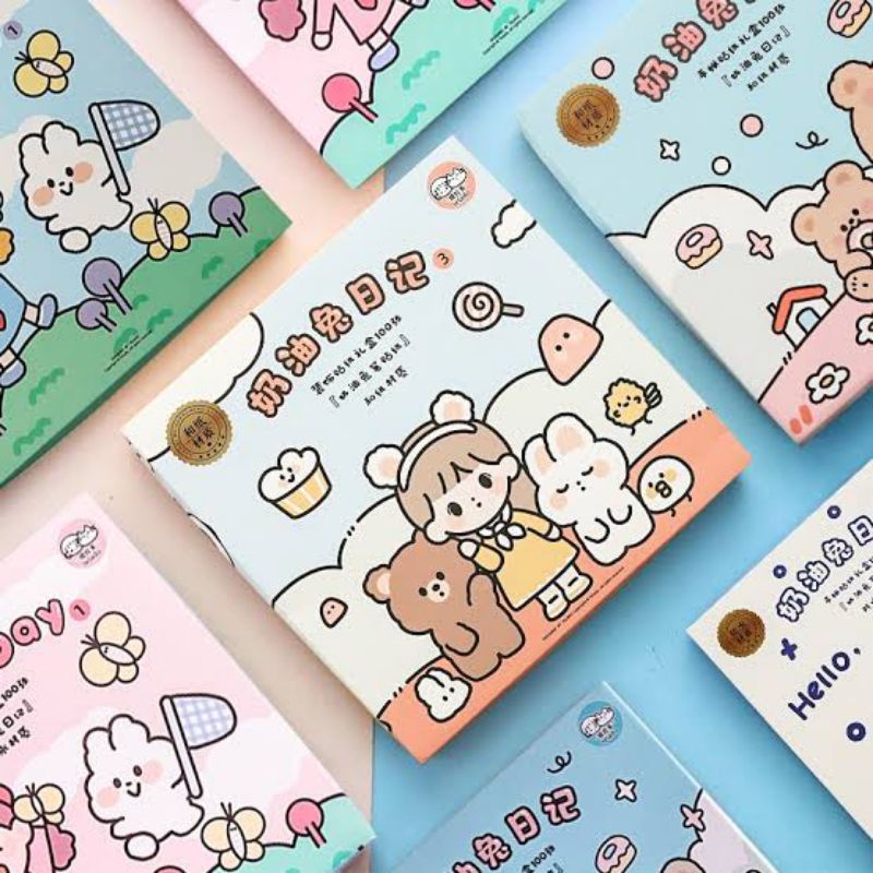 Jual Stiker Aesthetic Lucu Transparant ( 1 Pcs - MOTIF RANDOM