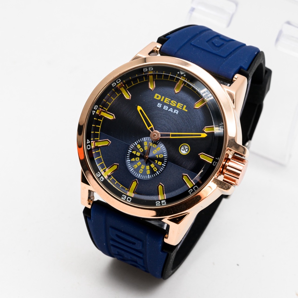 Jual BISA COD Jam Tangan Pria Rubber ANTI AIR Tanggal aktif Chrono detik bawah Tali Karet Include BOX Jam Tangan Fashion Cowok Murah Shopee Indonesia