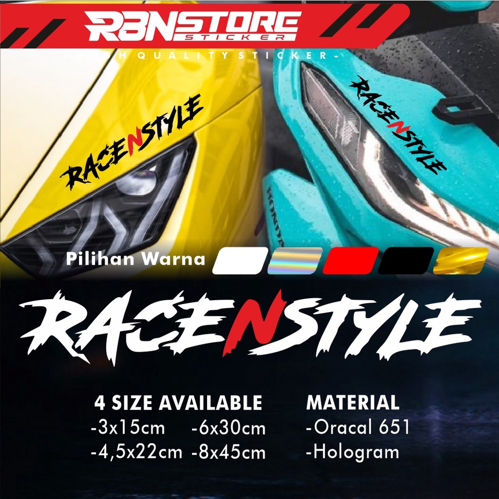 Jual STIKER RACE N STYLE UNTUK MOTOR DAN MOBIL CUTTING STICKER WARNA ...