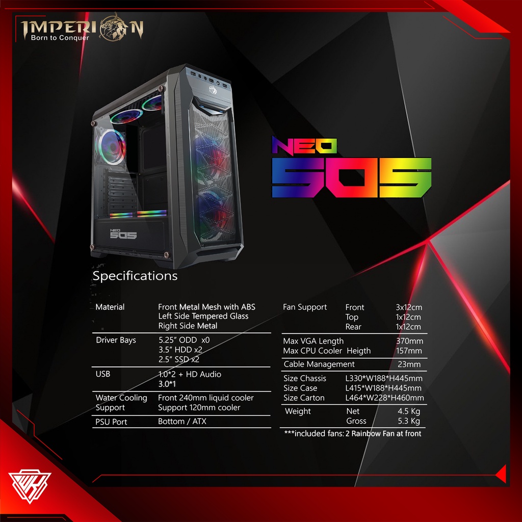 Jual Computer Case / PC Case Imperion Neo 505 | Shopee Indonesia
