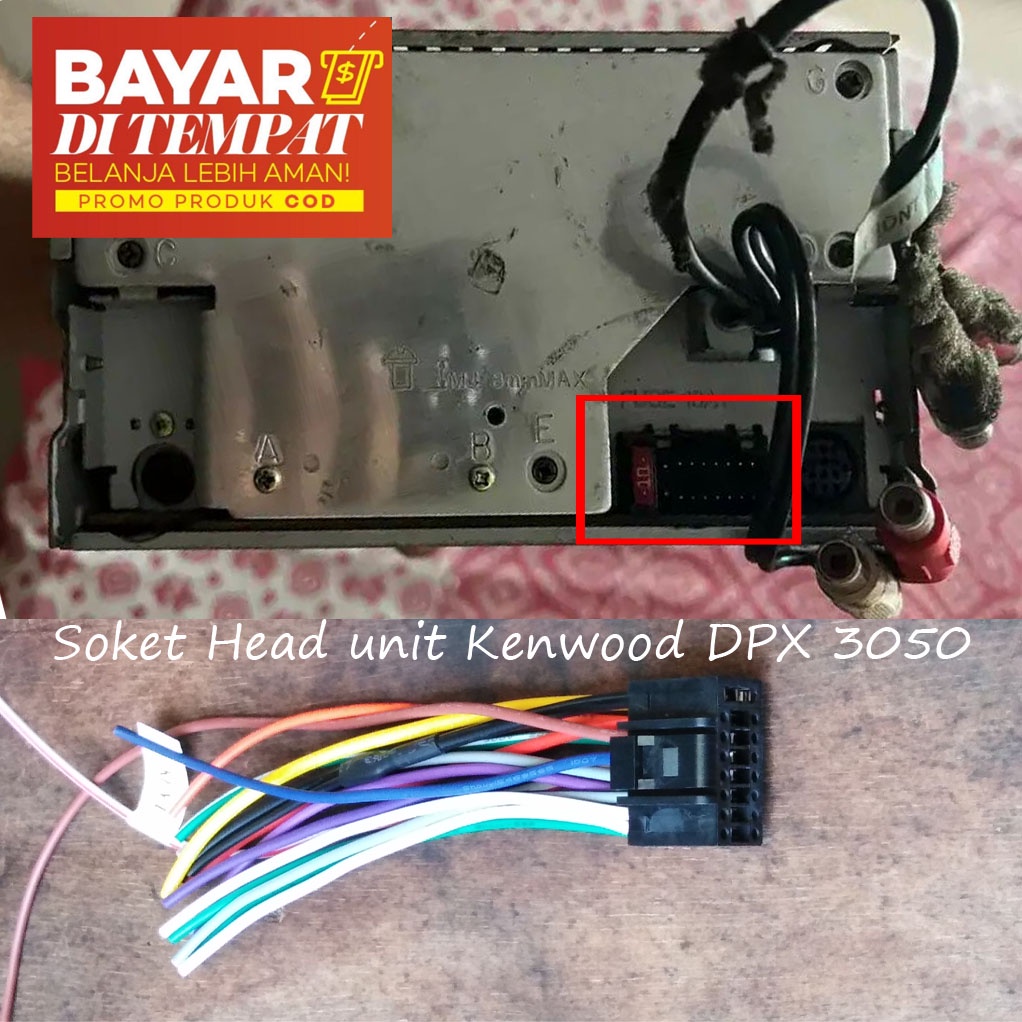 Jual Kabel Soket Head Unit Kenwood Untuk Pasang Hu Kenwood Dpx Oem