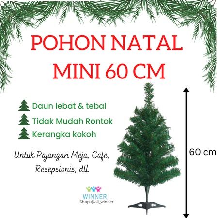 Jual POHON NATAL KECIL 60cm Mini Christmas Tree XMAS Decoration Hiasan ...