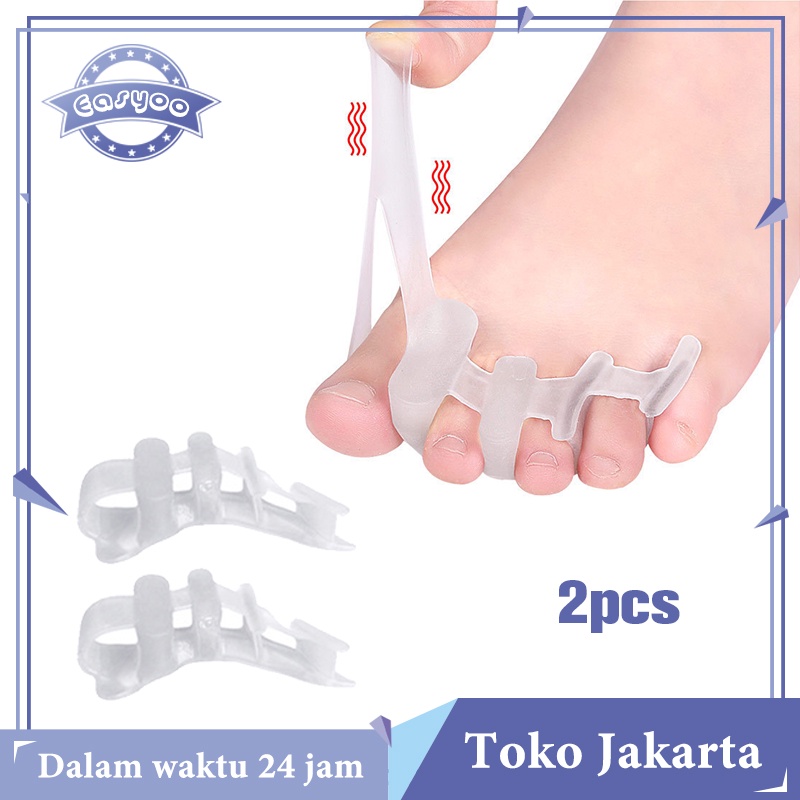 Product image 1 Pasang Silicone Toe Separator Pemisah Jari Kaki Bunion Splint Separator Korektor Jari Kaki Silikon