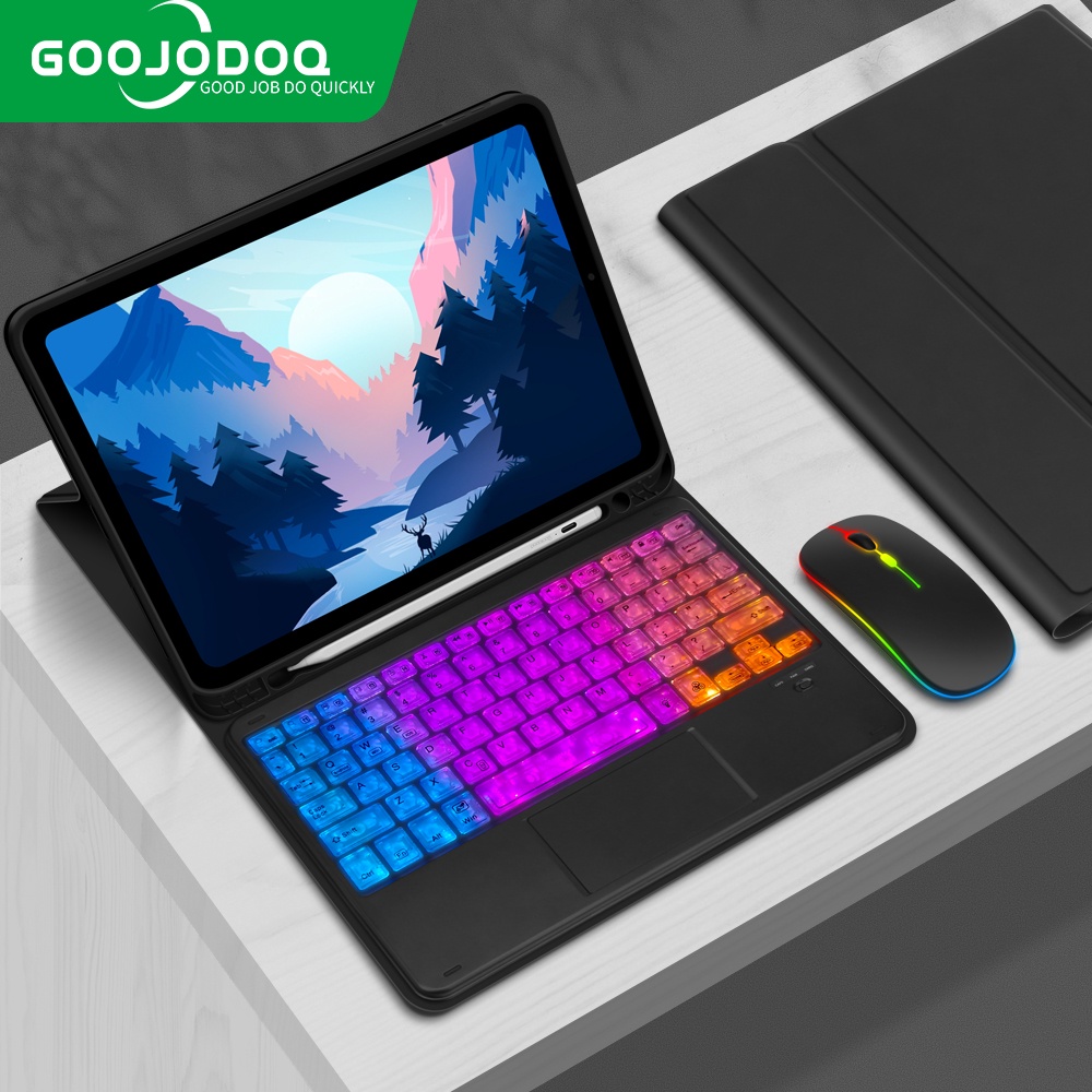 Jual Goojodoq Backlight for ipad Case with Keyboard Touchpad Pencil ...