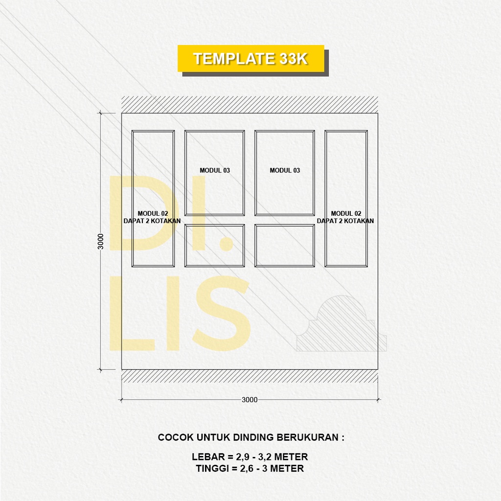 Jual DILIS PROFIL LIS WALLMOULDING / TEMPLATE LEBAR 2.5 - 3 METER (33 K ...