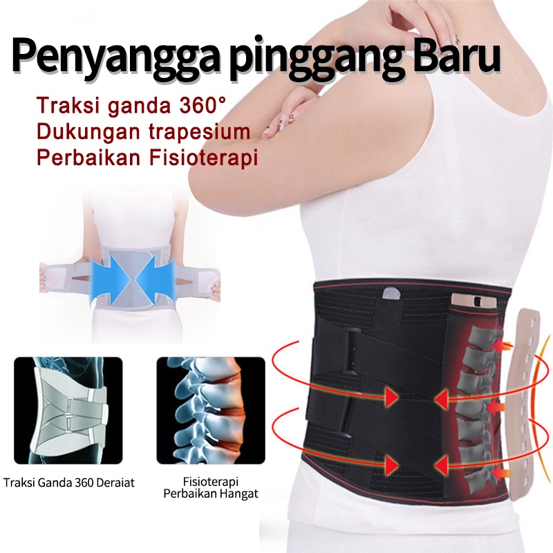 BOOMYINGLAM Korset Pelangsing Olahraga Sauna Waist Belt Single Strap L -  BO-647 - Black