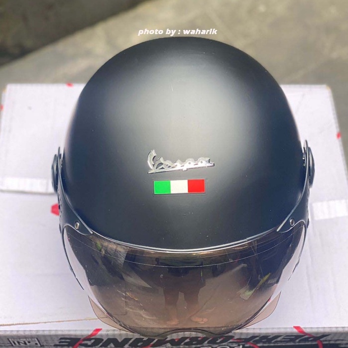 Jual helm vespa italy retro + visor | Shopee Indonesia