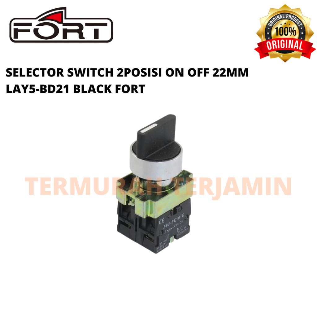 Jual SELECTOR SWITCH 2POSISI ON OFF 22MM LAY5-BD21 BLACK FORT | Shopee ...