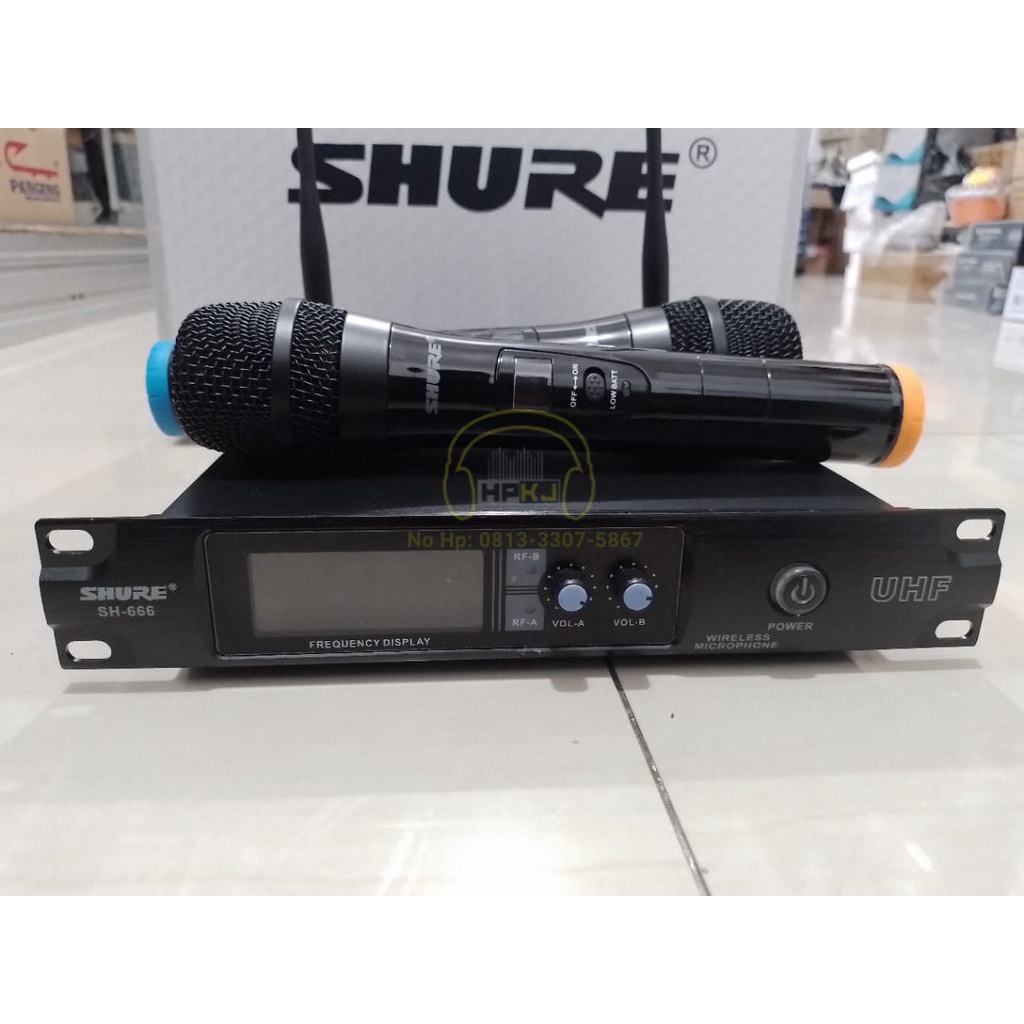 Jual Mic Microphone Wireless Shure SH666 SH666 SH 666 UHF 2 Mic