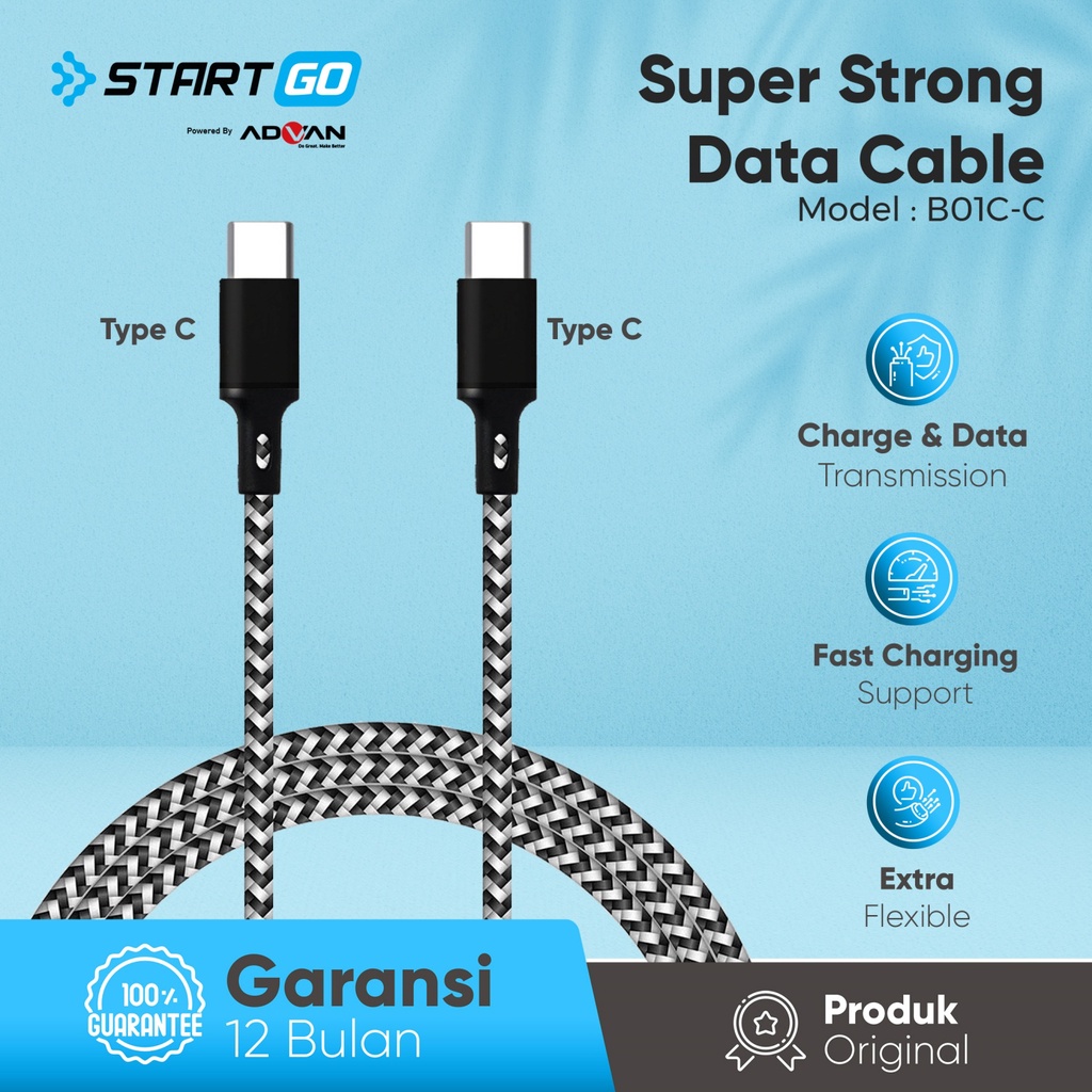 Jual Startgo Kabel Data Fast Charging Type C To C B C C Shopee Indonesia