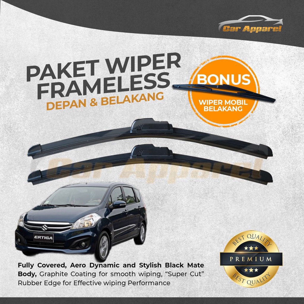 Jual Paket Wiper Suzuki Ertiga Gen1 20122017 Depan Belakang Frameless