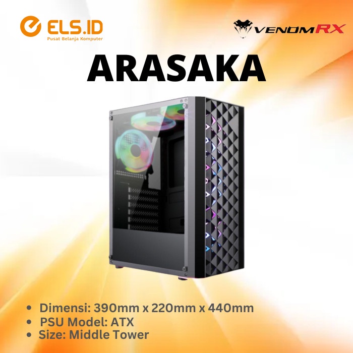 Jual Casing PC VenomRX Arasaka Black ATX | Shopee Indonesia