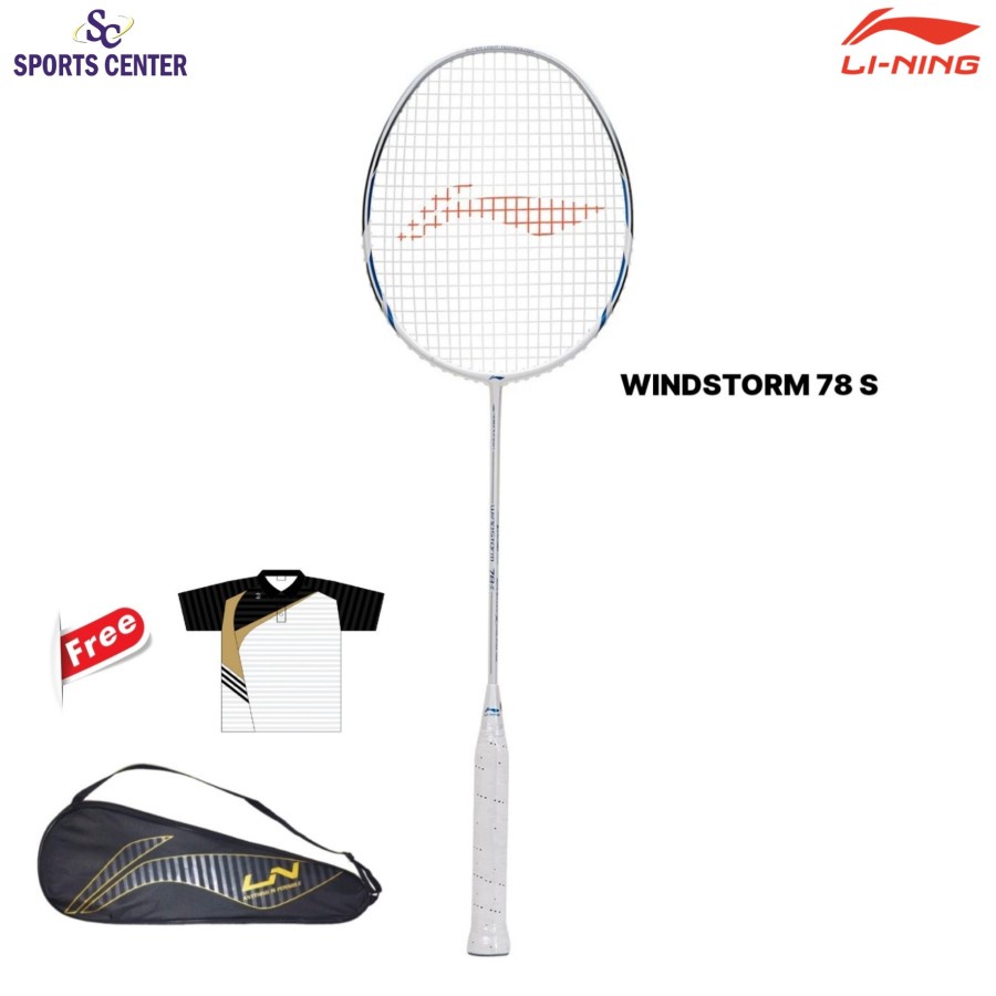 Jual New Raket Badminton Lining Windstorm 78S / 78 S White Blue ...
